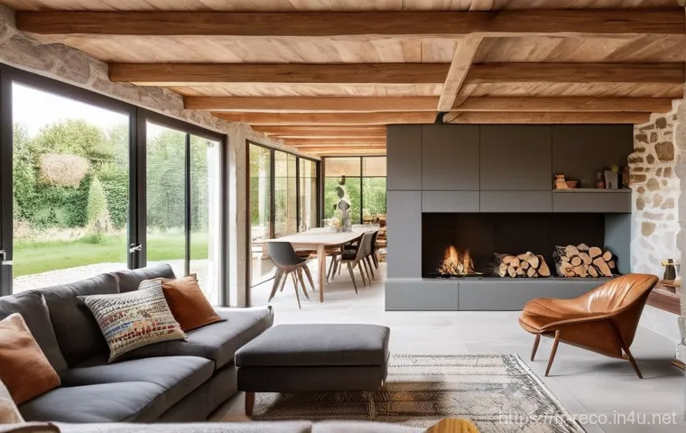 환경 관련 정부 지원 사업 활용 - **Home Energy Renovation in Rural France:** A warm, inviting interior of a renovated French countrys...