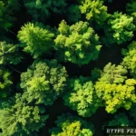 Home 21 생태환경 전문가를 위한 현장 조사 도구 - A high-resolution aerial view of a dense forest captured by a drone hovering above, showing intricat...
